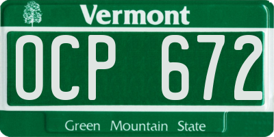 VT license plate OCP672