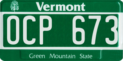 VT license plate OCP673
