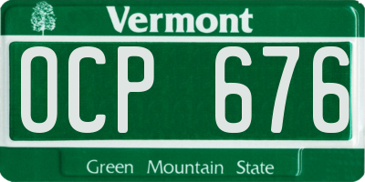 VT license plate OCP676