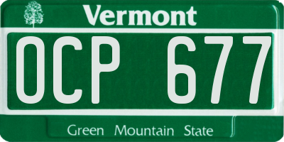 VT license plate OCP677