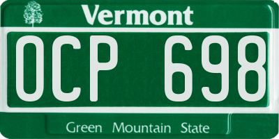 VT license plate OCP698