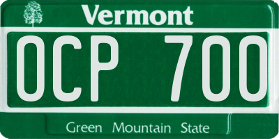 VT license plate OCP700