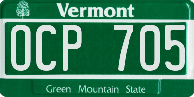 VT license plate OCP705