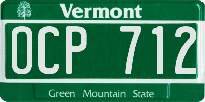 VT license plate OCP712