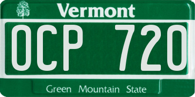 VT license plate OCP720