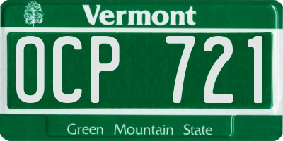 VT license plate OCP721