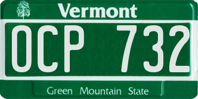 VT license plate OCP732