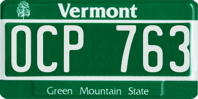 VT license plate OCP763