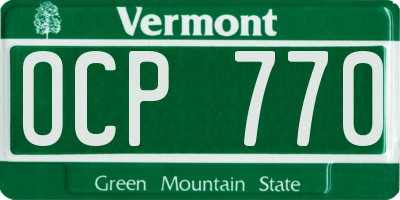 VT license plate OCP770