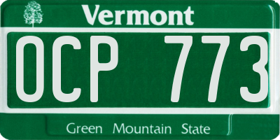 VT license plate OCP773