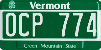 VT license plate OCP774