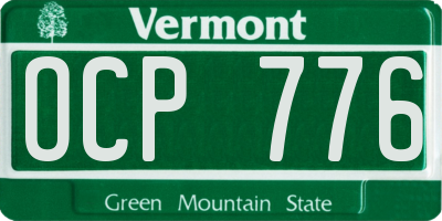 VT license plate OCP776