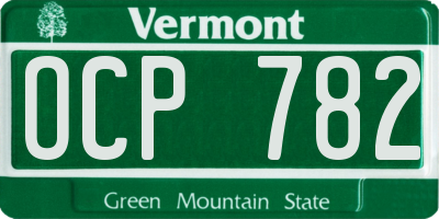 VT license plate OCP782