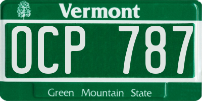 VT license plate OCP787