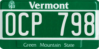 VT license plate OCP798