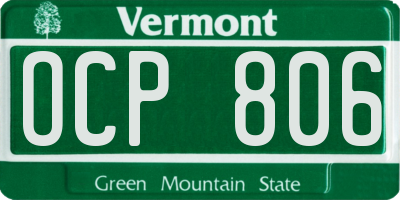 VT license plate OCP806