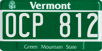 VT license plate OCP812