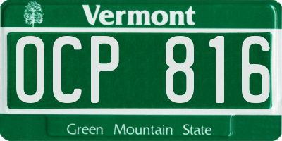 VT license plate OCP816