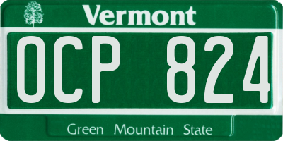 VT license plate OCP824