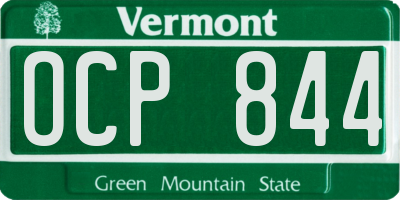 VT license plate OCP844