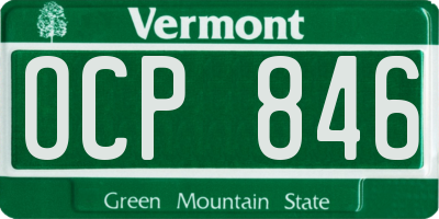 VT license plate OCP846