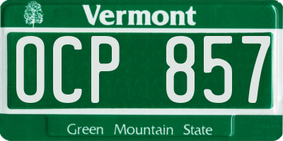 VT license plate OCP857
