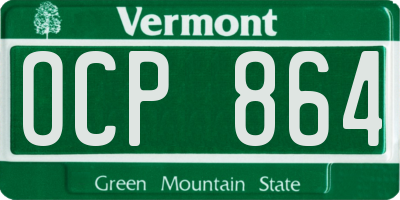 VT license plate OCP864