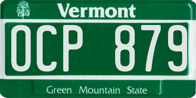 VT license plate OCP879