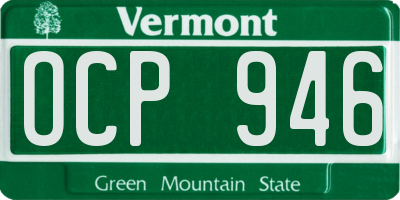 VT license plate OCP946
