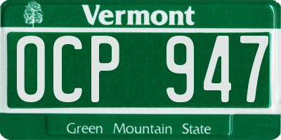 VT license plate OCP947