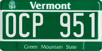 VT license plate OCP951