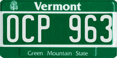 VT license plate OCP963