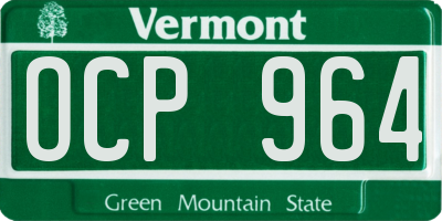VT license plate OCP964