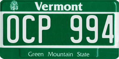 VT license plate OCP994