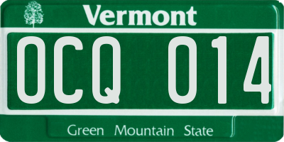 VT license plate OCQ014