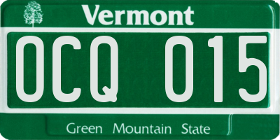VT license plate OCQ015