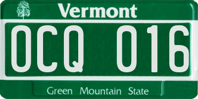 VT license plate OCQ016