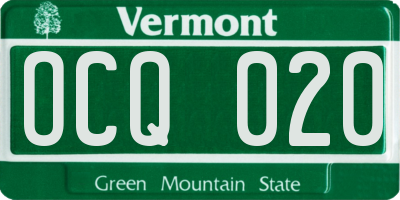 VT license plate OCQ020