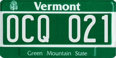 VT license plate OCQ021