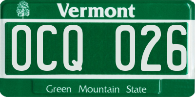 VT license plate OCQ026