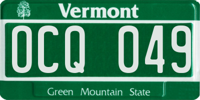 VT license plate OCQ049