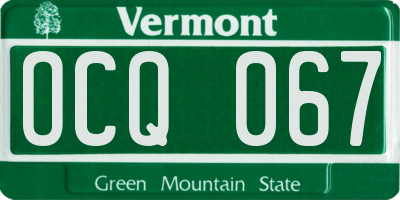 VT license plate OCQ067
