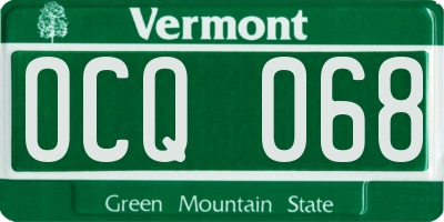VT license plate OCQ068