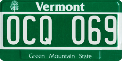 VT license plate OCQ069