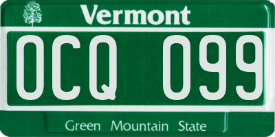 VT license plate OCQ099