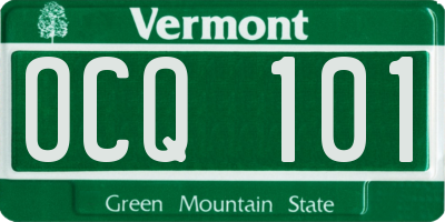 VT license plate OCQ101
