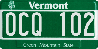 VT license plate OCQ102