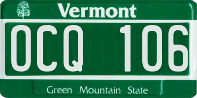 VT license plate OCQ106