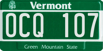 VT license plate OCQ107