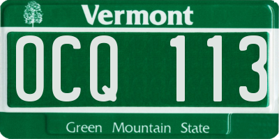 VT license plate OCQ113